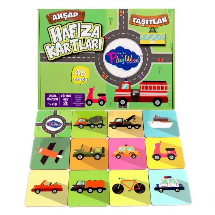 BFS   Playwood Ahşap Hafıza Kartları Taşıtlar