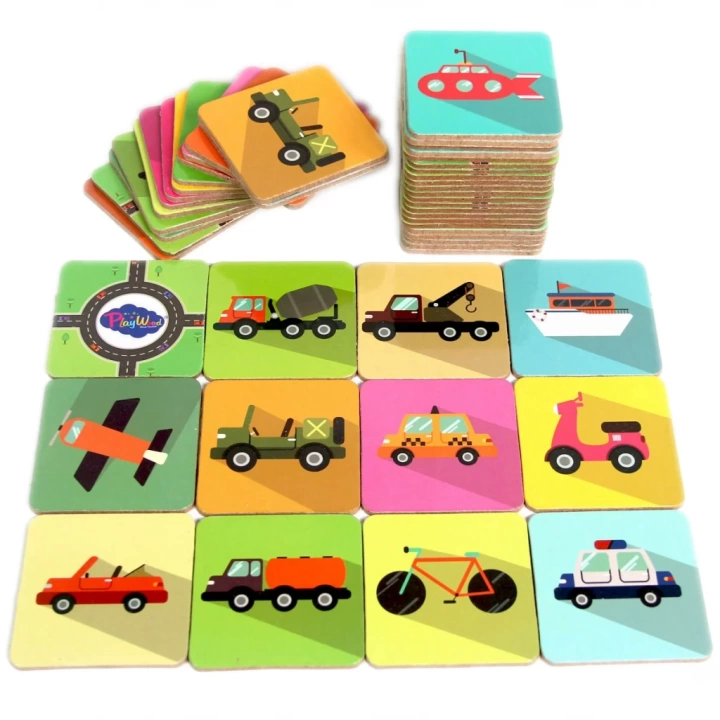 BFS   Playwood Ahşap Hafıza Kartları Taşıtlar
