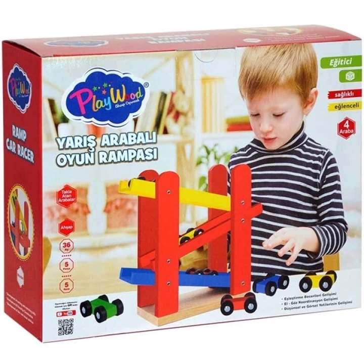 BFS   PlayWood Ahşap Otopark 5 Araba İlaveli 382