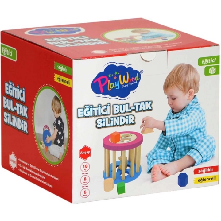 BFS   Playwood Eğitici Ahşap Silindir Bultak