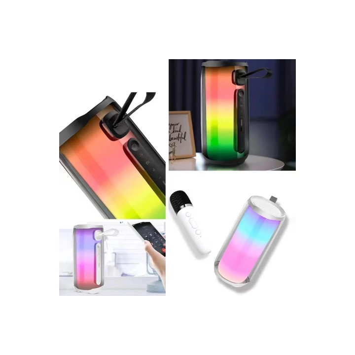 BFS Pluse 5 Mikrofonlu RGB Kablosuz Hoparlör - Beyaz