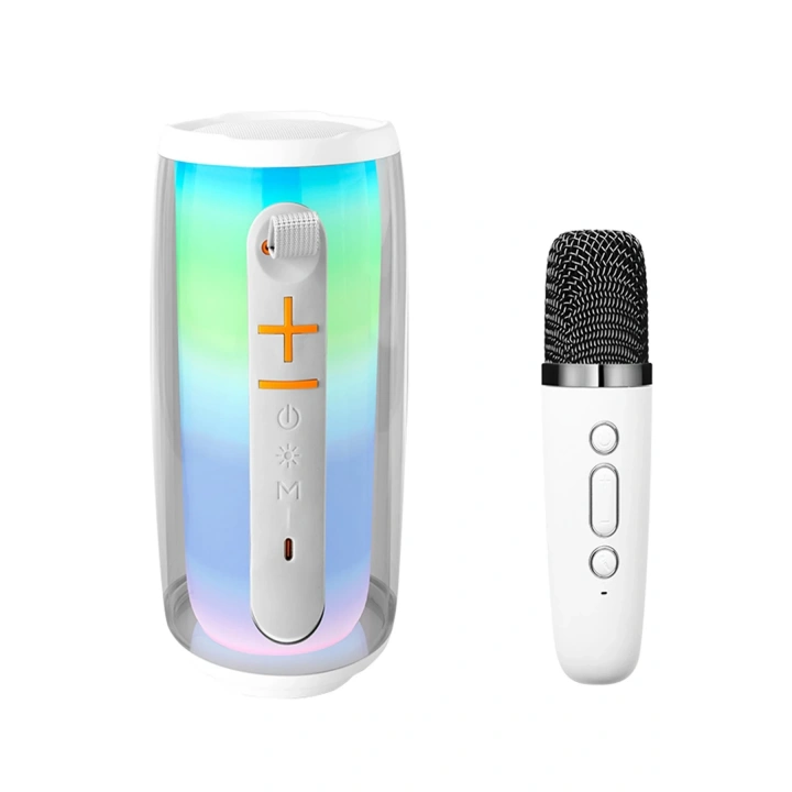 BFS  Pluse 6 Mikrofonlu RGB Kablosuz Hoparlör - Beyaz