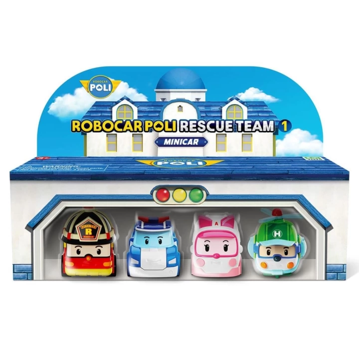 BFS   POLI MRT-760 Robocar Poli Mini Kasabanın Kurtarma Araçları 4lü Set