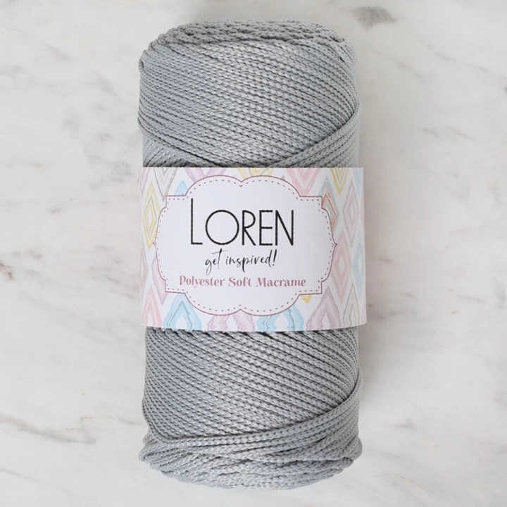 BFS  Polyester Soft Macrame Açık Gri El Örgü İpi - LM036 - 34441