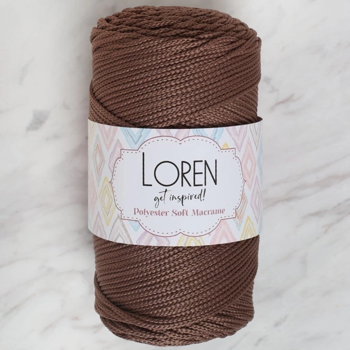 BFS  Polyester Soft Macrame Kahverengi El Örgü İpi - LM032 - 34438