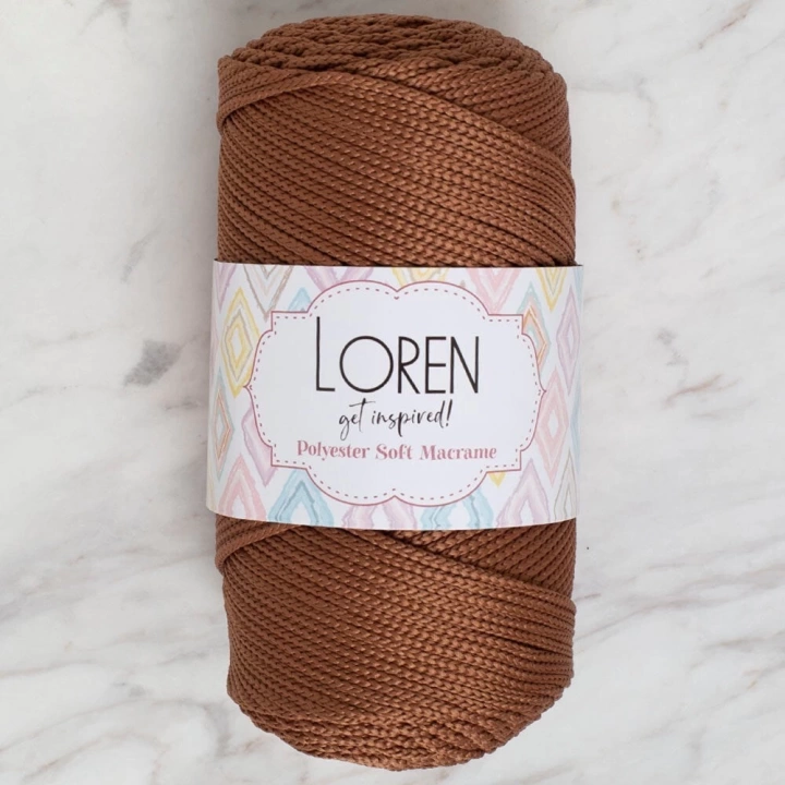 BFS  Polyester Soft Macrame Kahverengi El Örgü İpi - LM033 - 34439