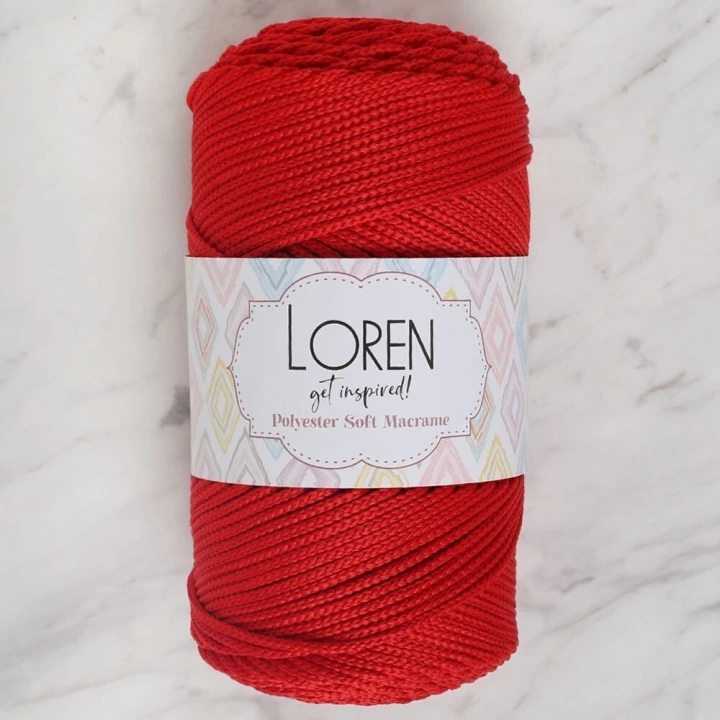 BFS  Polyester Soft Macrame Kırmızı El Örgü İpi - LM019 - 34432