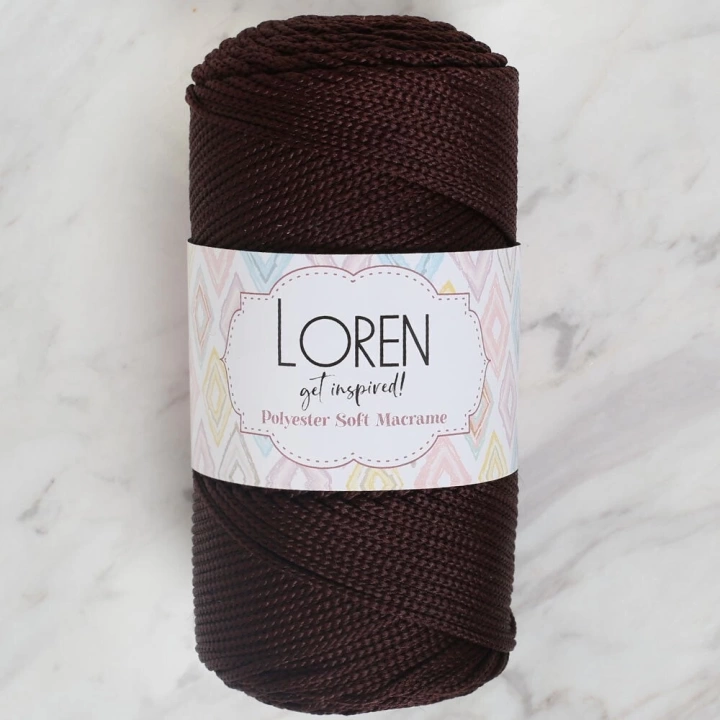 BFS  Polyester Soft Macrame Koyu Kahverengi El Örgü İpi - LM034 - 34440