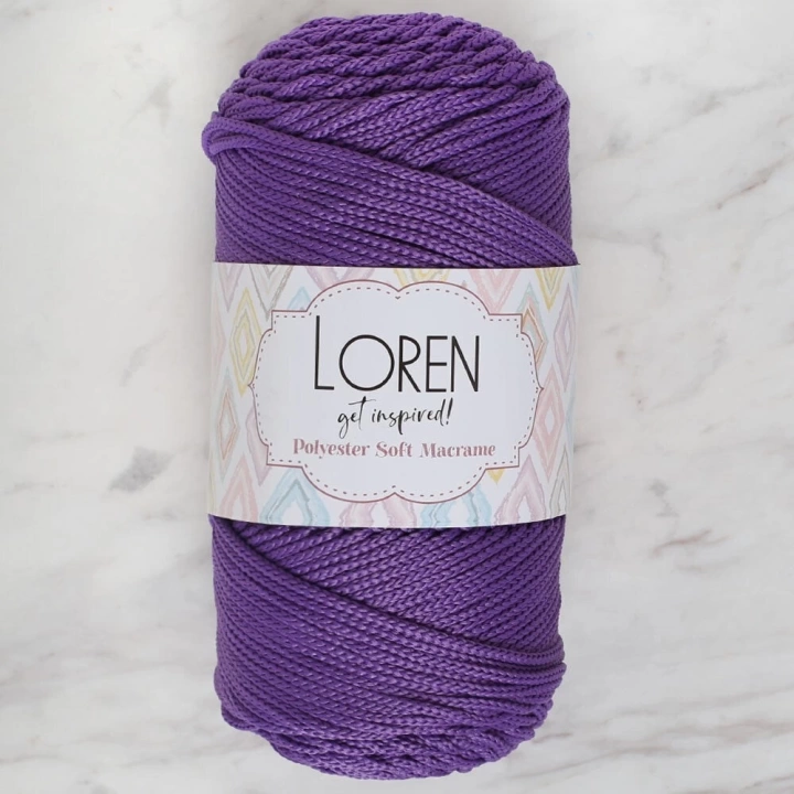 BFS  Polyester Soft Macrame Koyu Mor El Örgü İpi - LM025 - 34434
