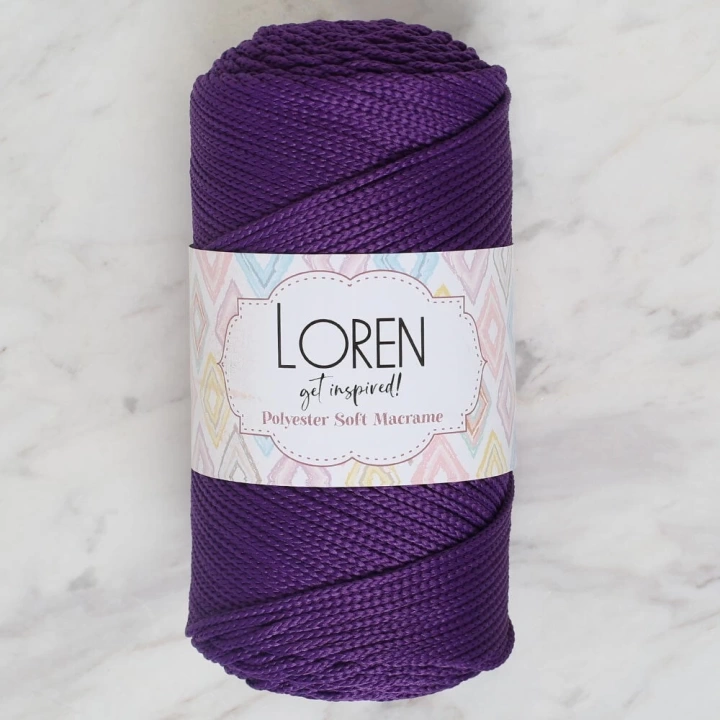BFS  Polyester Soft Macrame Koyu Mor El Örgü İpi - LM037 - 34442