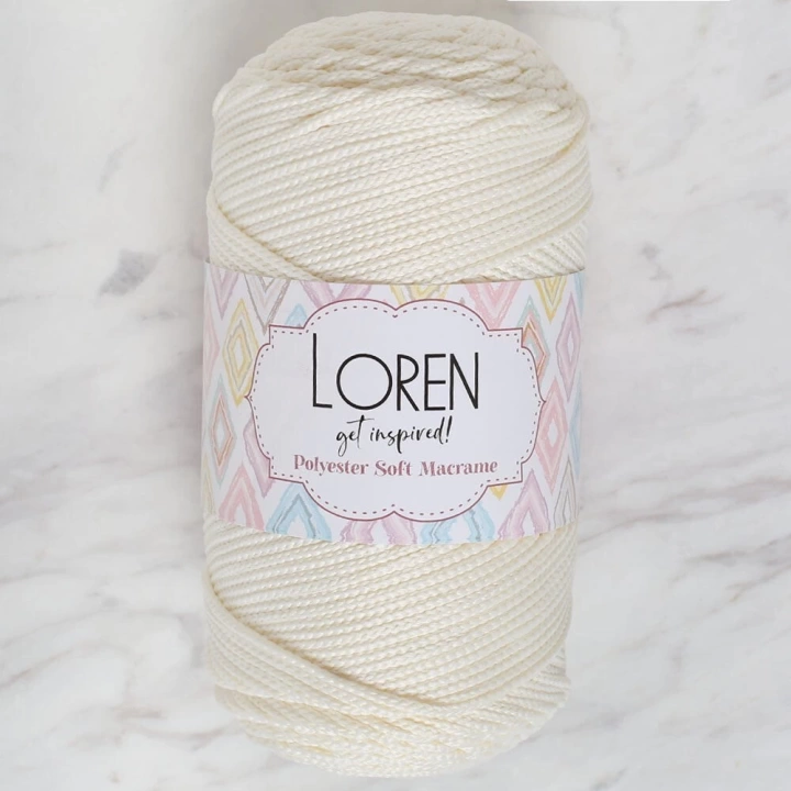 BFS  Polyester Soft Macrame Krem El Örgü İpi - LM003 - 34427