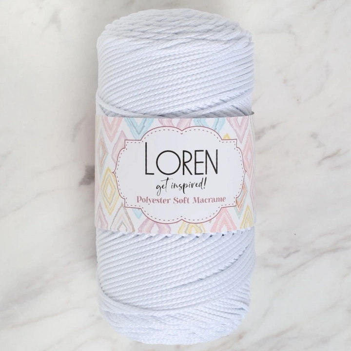 BFS  Polyester Soft Macrame Optik Beyaz El Örgü İpi - LM001 - 34426