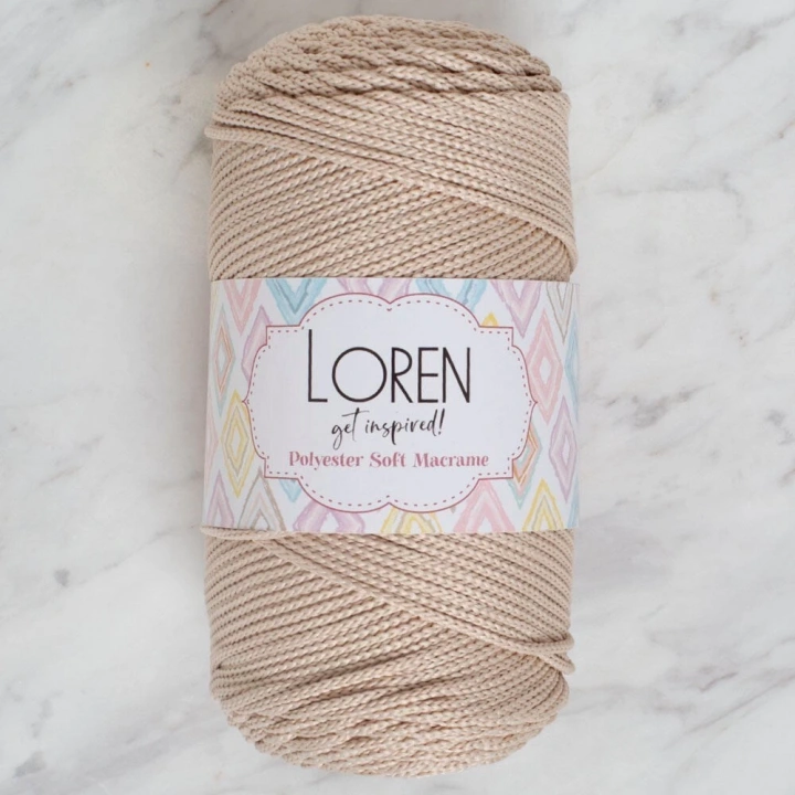 BFS  Polyester Soft Macrame Taş Rengi El Örgü İpi - LM005 - 34428