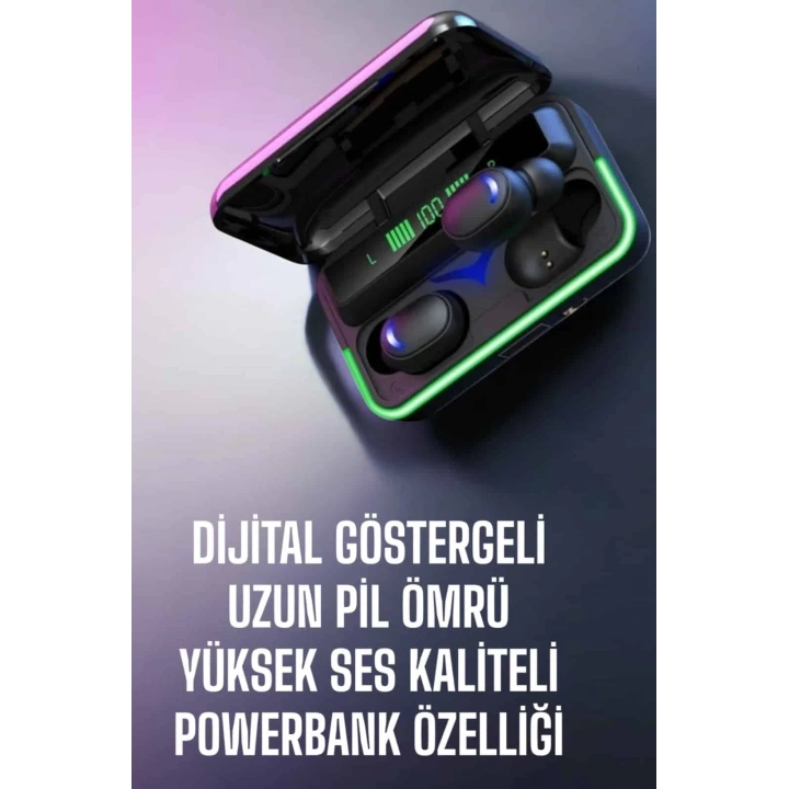 BFS Powerbank Özellikli Kablosuz Bluetooth Kulaklık RGB Işıklı