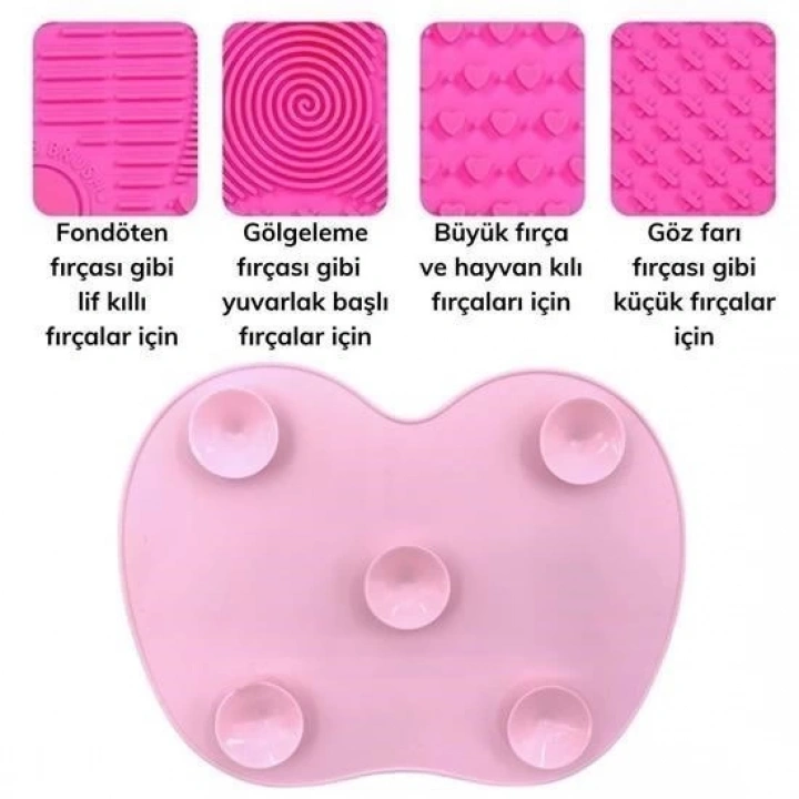 BFS  Pratik Kolay Makyaj Fırçası Temizleme Matı Aparatı Aleti