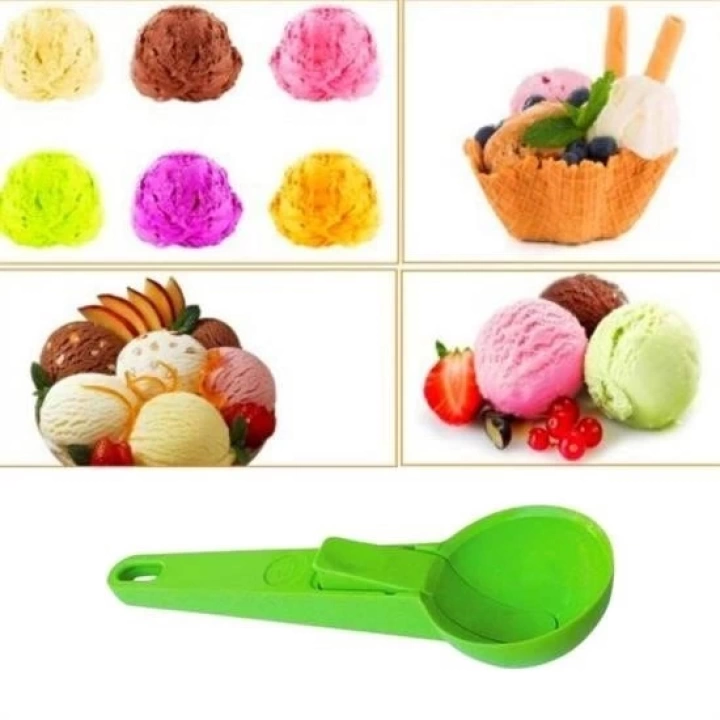 BFS  Pratik Mandallı Plastik Dondurma Servis Sunum Kepçesi Kaşığı