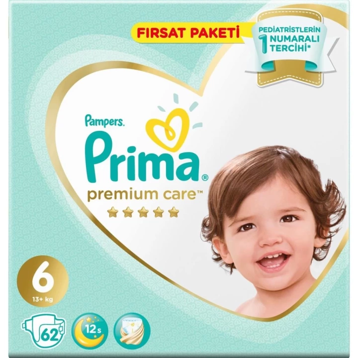 BFS    Premium Care Bebek Bezi Fırsat Paketi 6 Beden 62 Adet