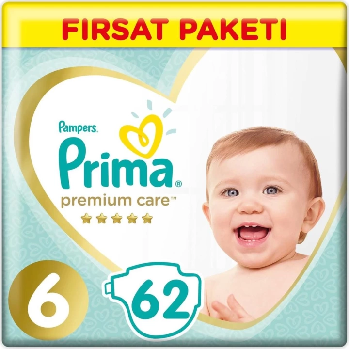 BFS    Premium Care Bebek Bezi Fırsat Paketi 6 Beden 62 Adet