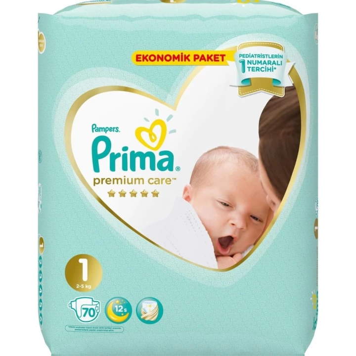 BFS   Prima Premium Care Bebek Bezi Ekonomik Paket 1 Beden 70 Adet