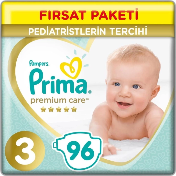 BFS   Prima Premium Care Bebek Bezi Fırsat Paketi 3 Beden 96 Adet
