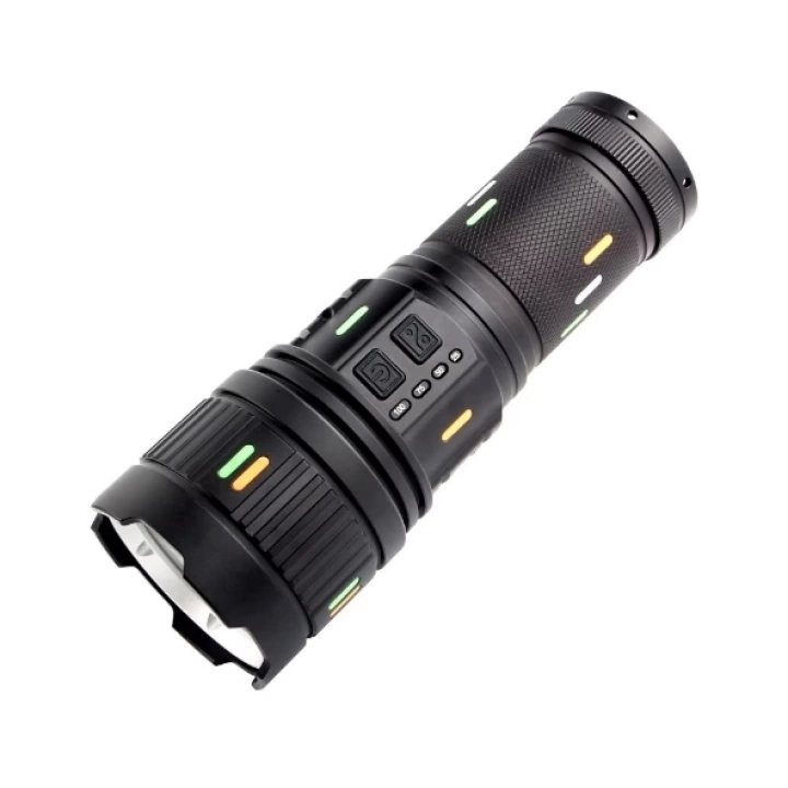 BFS Pro F-3001 Alüminyum Tg Led Güç Göstergeli Type-c Şarjlı El Feneri 100 W