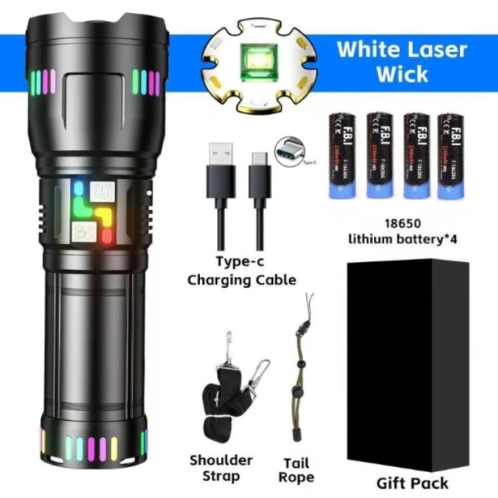 BFS Pro F-3002 Alüminyum Tg Led Gece Şeritli Type-c Şarjlı El Feneri