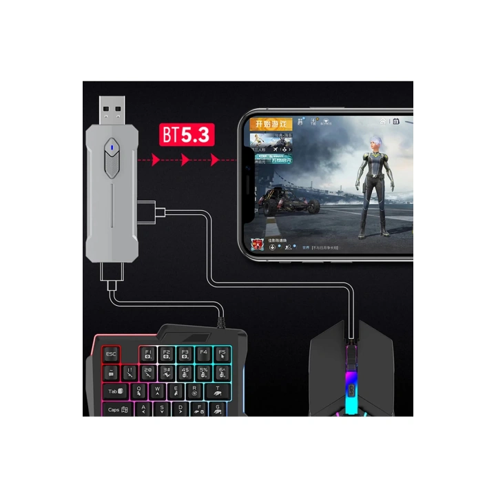 BFS Pubg Mobil Oyun Kiti 5in1 Bt5.3 Klavye Mouse Dönüştürücü Seti Pugb Seti