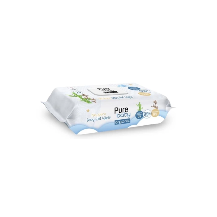 BFS   Pure Baby Organic Yenidoğan Islak Havlu Mendil 70 Yaprak