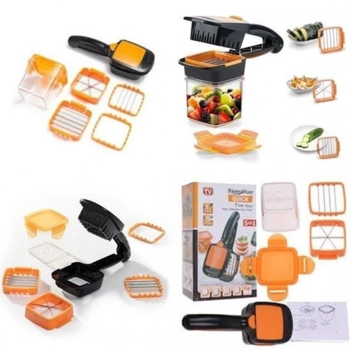BFS  Quick 5 İn 1 Büyük Hazneli Pratik Hızlı Meyve Sebze Doğrayıcı Rende