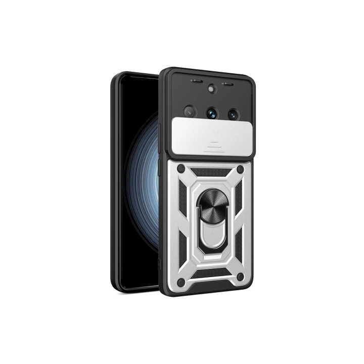 BFS  Realme 11 Pro Kılıf Pars Lens Yüzüklü Silikon - Gümüş