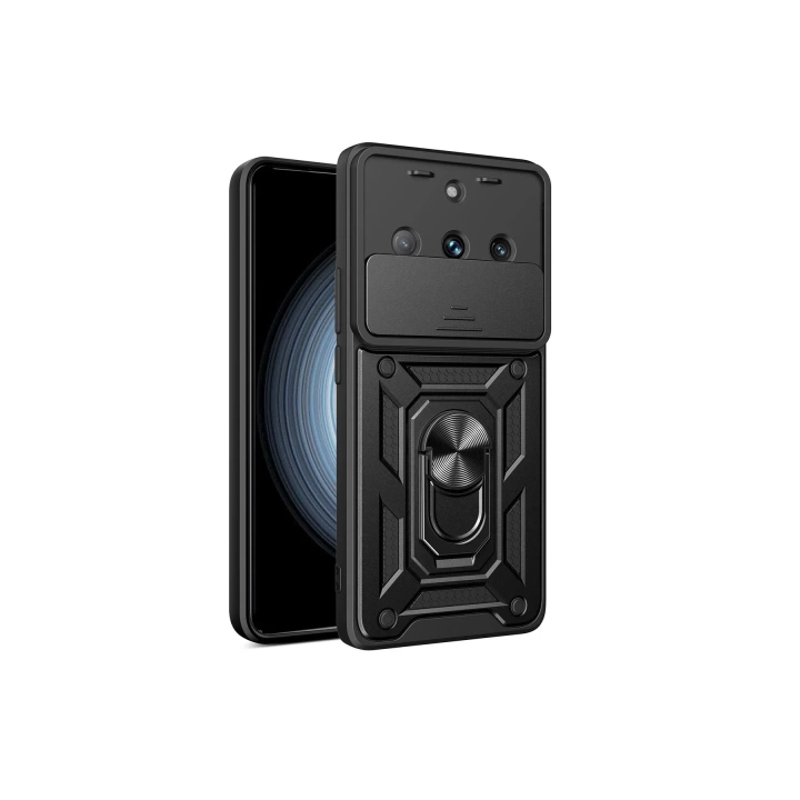 BFS  Realme 11 Pro Kılıf Pars Lens Yüzüklü Silikon - Siyah