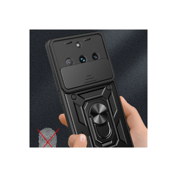 BFS  Realme 11 Pro Kılıf Pars Lens Yüzüklü Silikon - Siyah