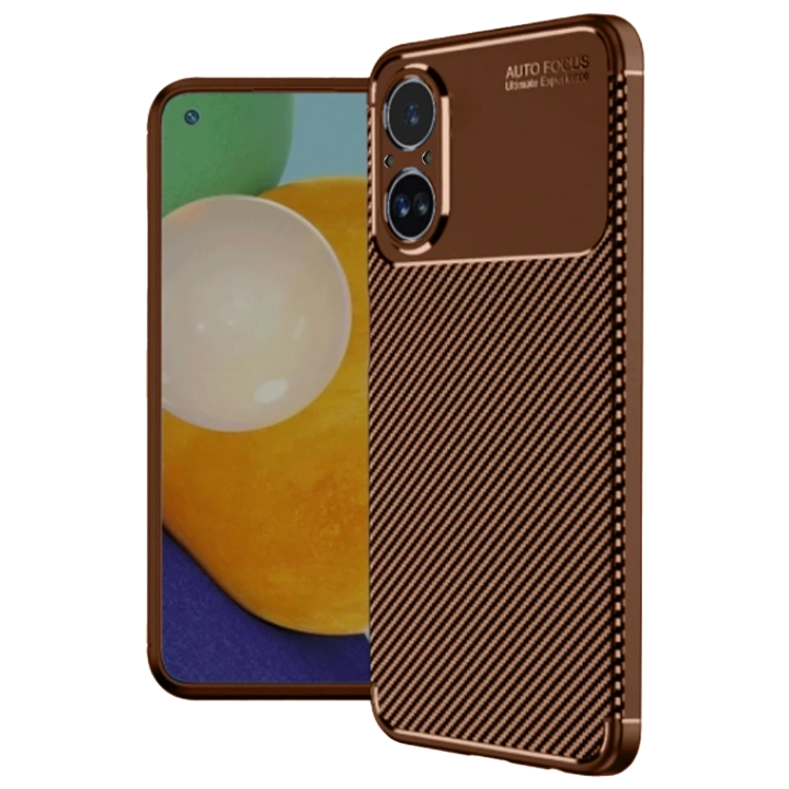 BFS  Realme 12 Lite Kılıf Auto Focus Karbon Kapak - Kahverengi