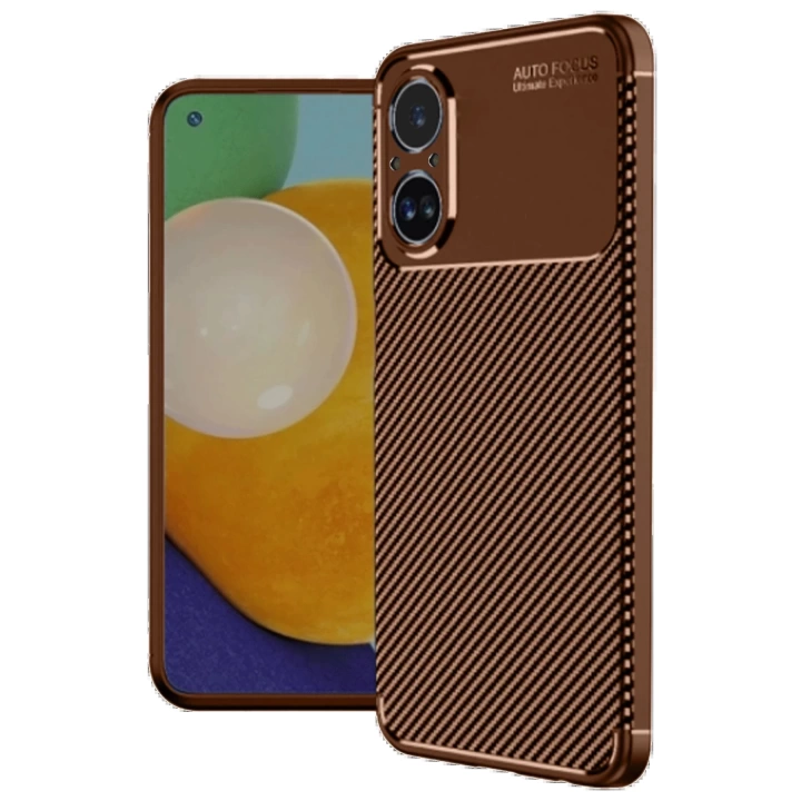 BFS  Realme 12 Lite Kılıf Auto Focus Karbon Kapak - Kahverengi