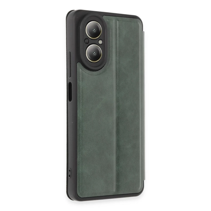 BFS  Realme 12 Lite Kılıf Flip Cover - Koyu Yeşil