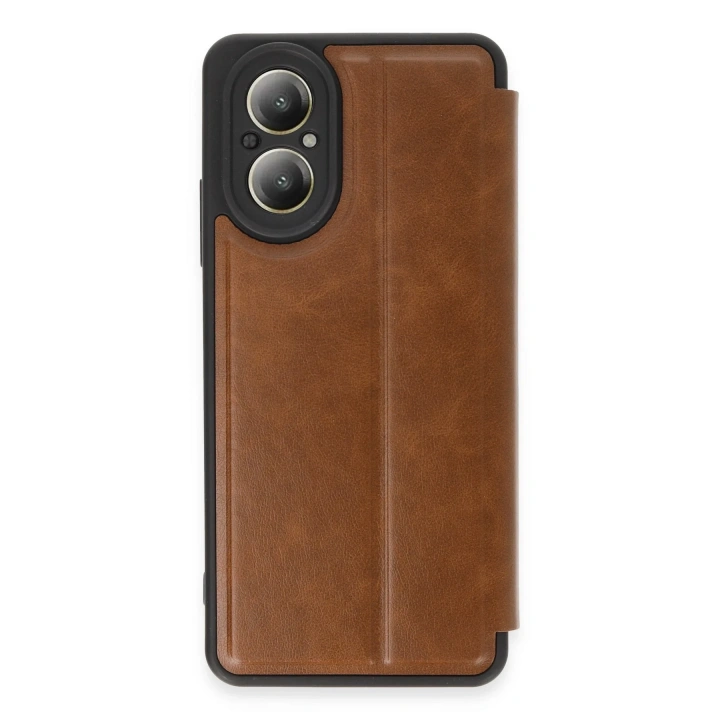 BFS  Realme 12 Lite Kılıf Flip Cover - Taba