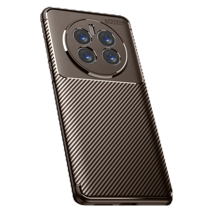BFS  Realme 12 Pro Plus Kılıf Auto Focus Karbon Kapak - Kahverengi