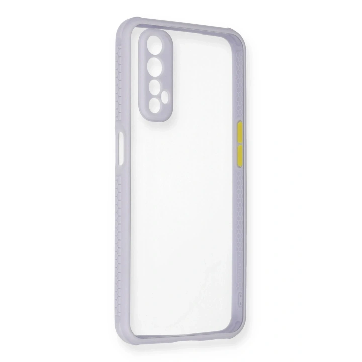 BFS  Realme 7 Kılıf Miami Şeffaf Silikon - Lila