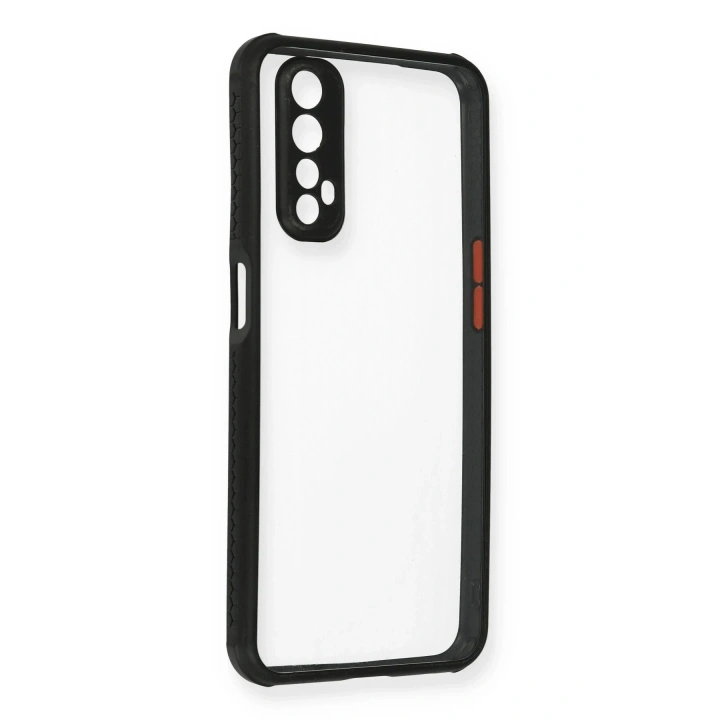 BFS Realme 7 Kılıf Miami Şeffaf Silikon - Siyah