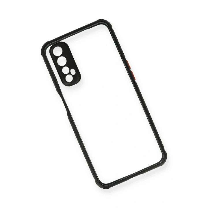 BFS Realme 7 Kılıf Miami Şeffaf Silikon - Siyah