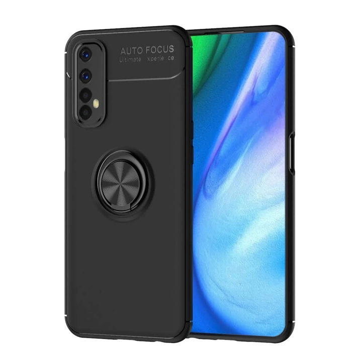 BFS  Realme 7 Kılıf Range Yüzüklü Silikon - Siyah