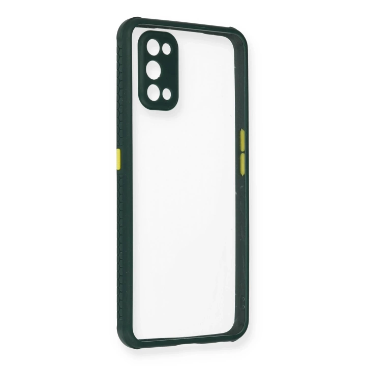 BFS  Realme 7 Pro Kılıf Miami Şeffaf Silikon - Koyu Yeşil