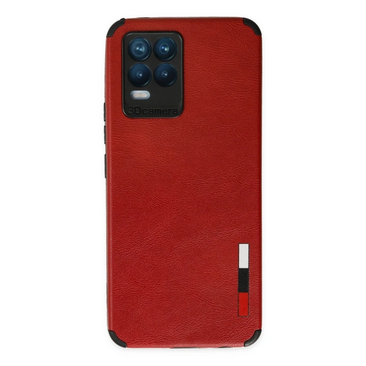 BFS  Realme 8 Kılıf Loop Deri Silikon - Kırmızı