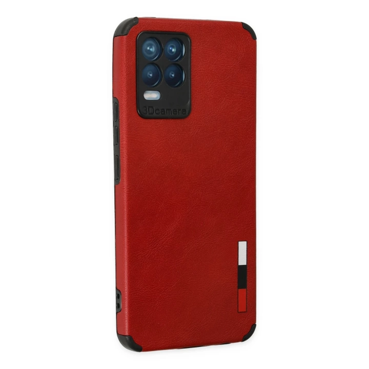 BFS  Realme 8 Kılıf Loop Deri Silikon - Kırmızı