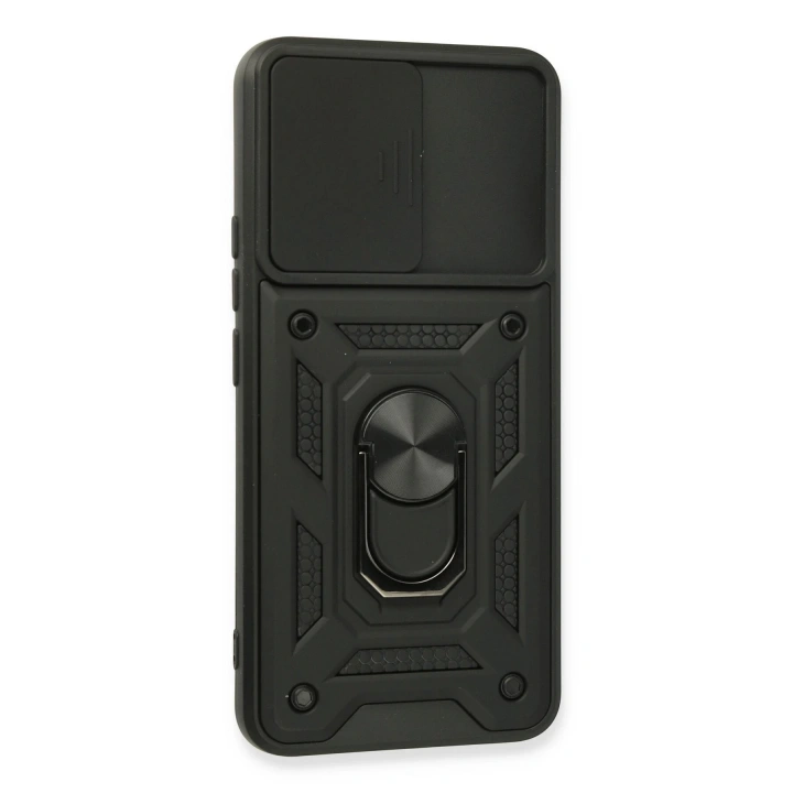 BFS  Realme 8 Kılıf Pars Lens Yüzüklü Silikon - Siyah