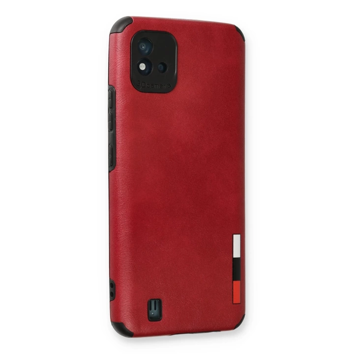 BFS  Realme C11 2021 Kılıf Loop Deri Silikon - Kırmızı