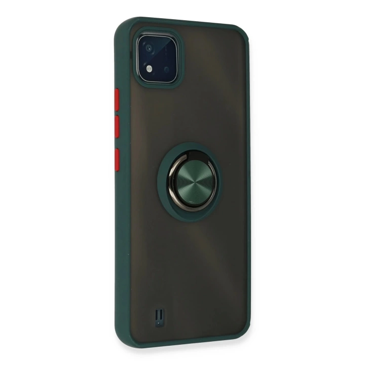BFS  Realme C11 2021 Kılıf Montreal Yüzüklü Silikon Kapak - Yeşil
