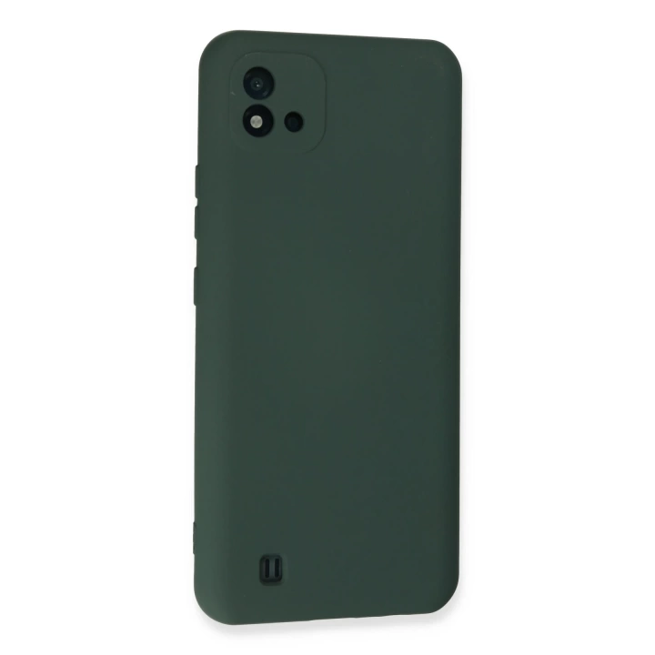 BFS  Realme C11 2021 Kılıf Nano içi Kadife Silikon - Koyu Yeşil