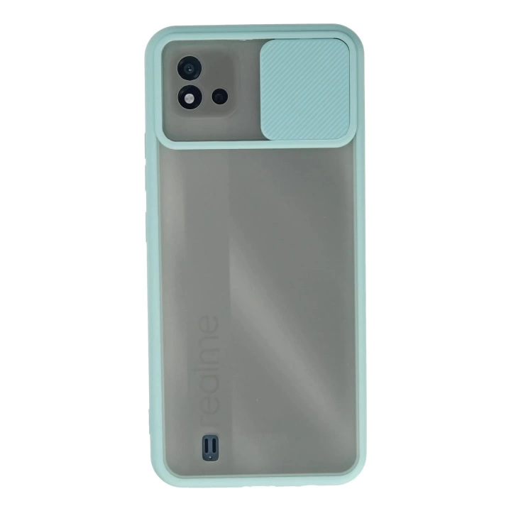 BFS  Realme C11 2021 Kılıf Palm Buzlu Kamera Sürgülü Silikon - Turkuaz