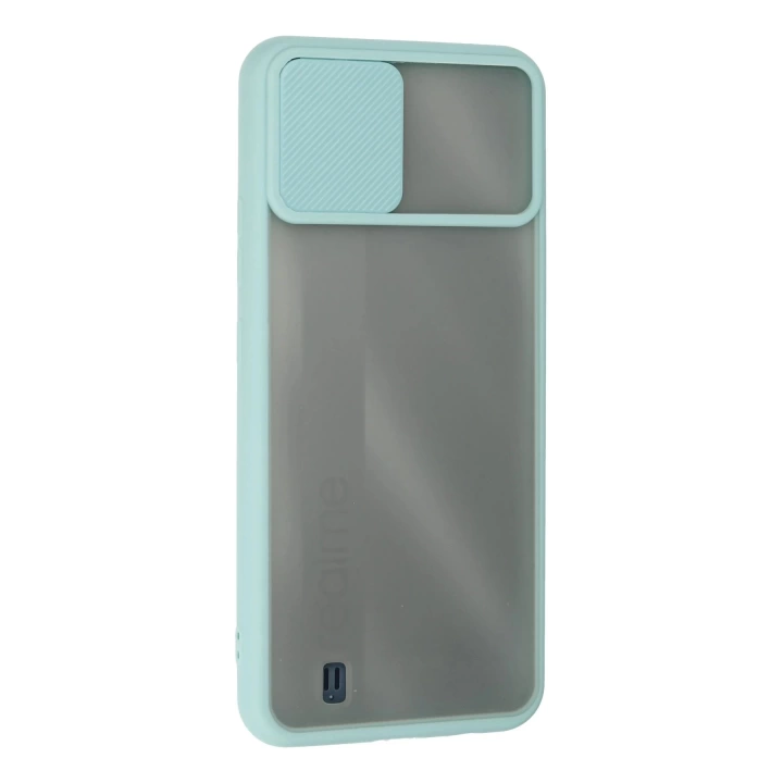BFS  Realme C11 2021 Kılıf Palm Buzlu Kamera Sürgülü Silikon - Turkuaz